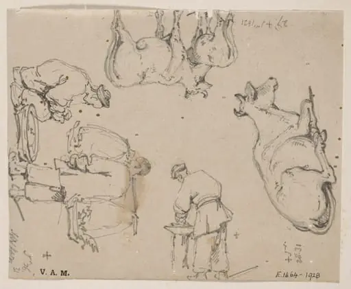 Chinese figures and cattle