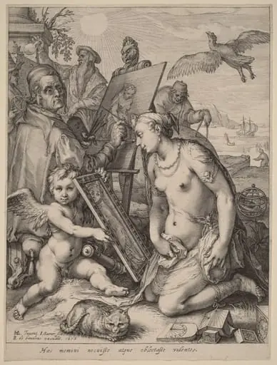Artist Painting a Nude Woman: Allegory of Visual Perception