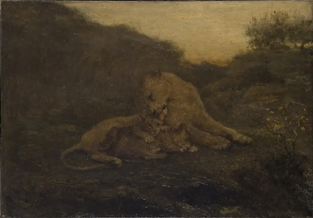 A Lioness and Cubs