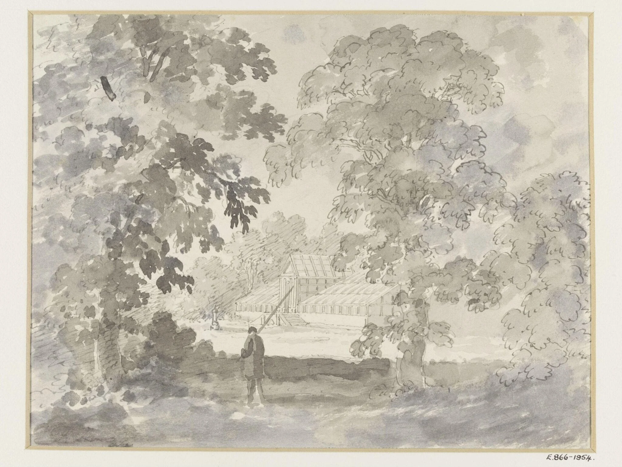 Drawing of Gardens and Greenhouse, by Unknown, 1850