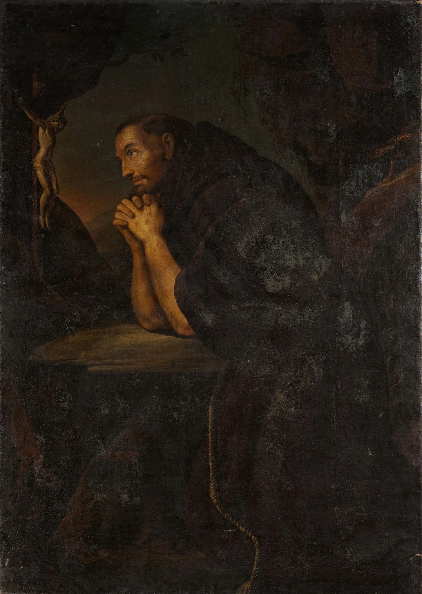 Praying monk
