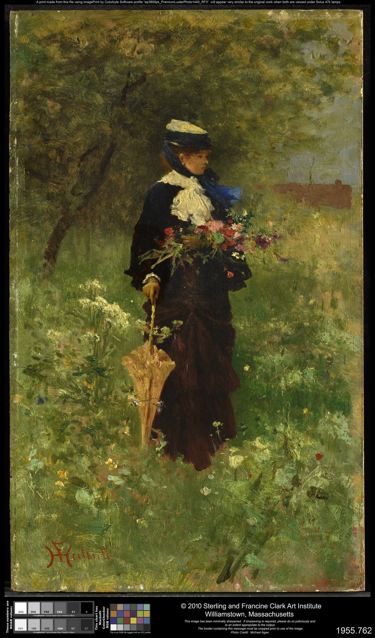 Woman with Flowers, by Ferdinand Heilbuth, oil, 1889