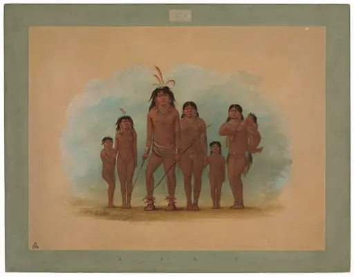 Lengua Chief, His Two Wives, and Four Children