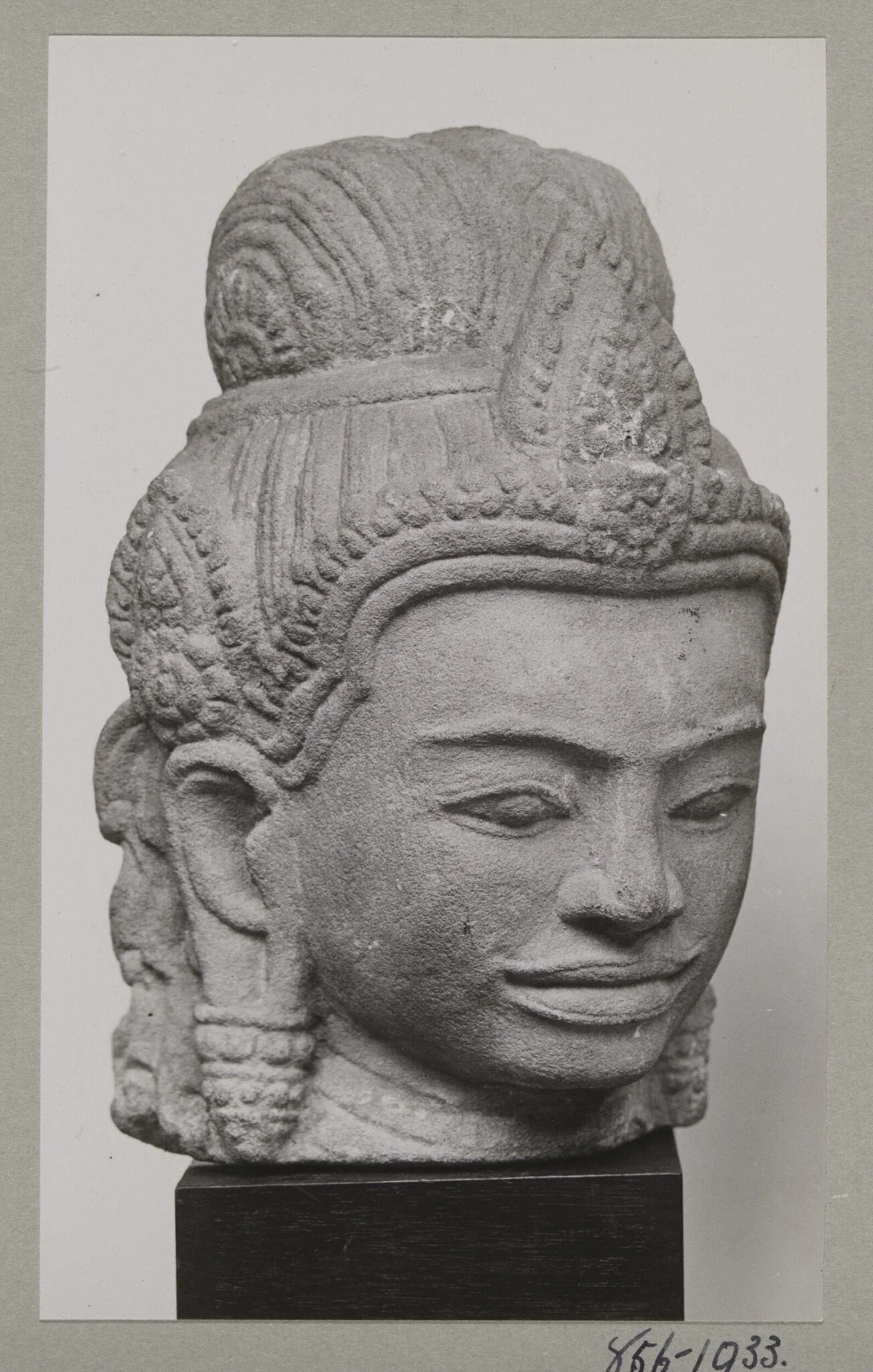 Sculpture, head of Asura, Ankor region, 12th - 13th century, H.G. Quaritch Wales collection, by Unknown, photographic, 1934