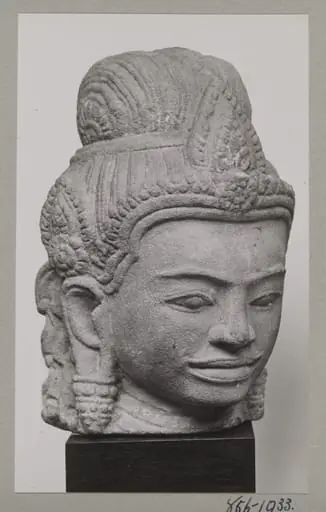 Sculpture, head of Asura, Ankor region, 12th - 13th century, H.G. Quaritch Wales collection