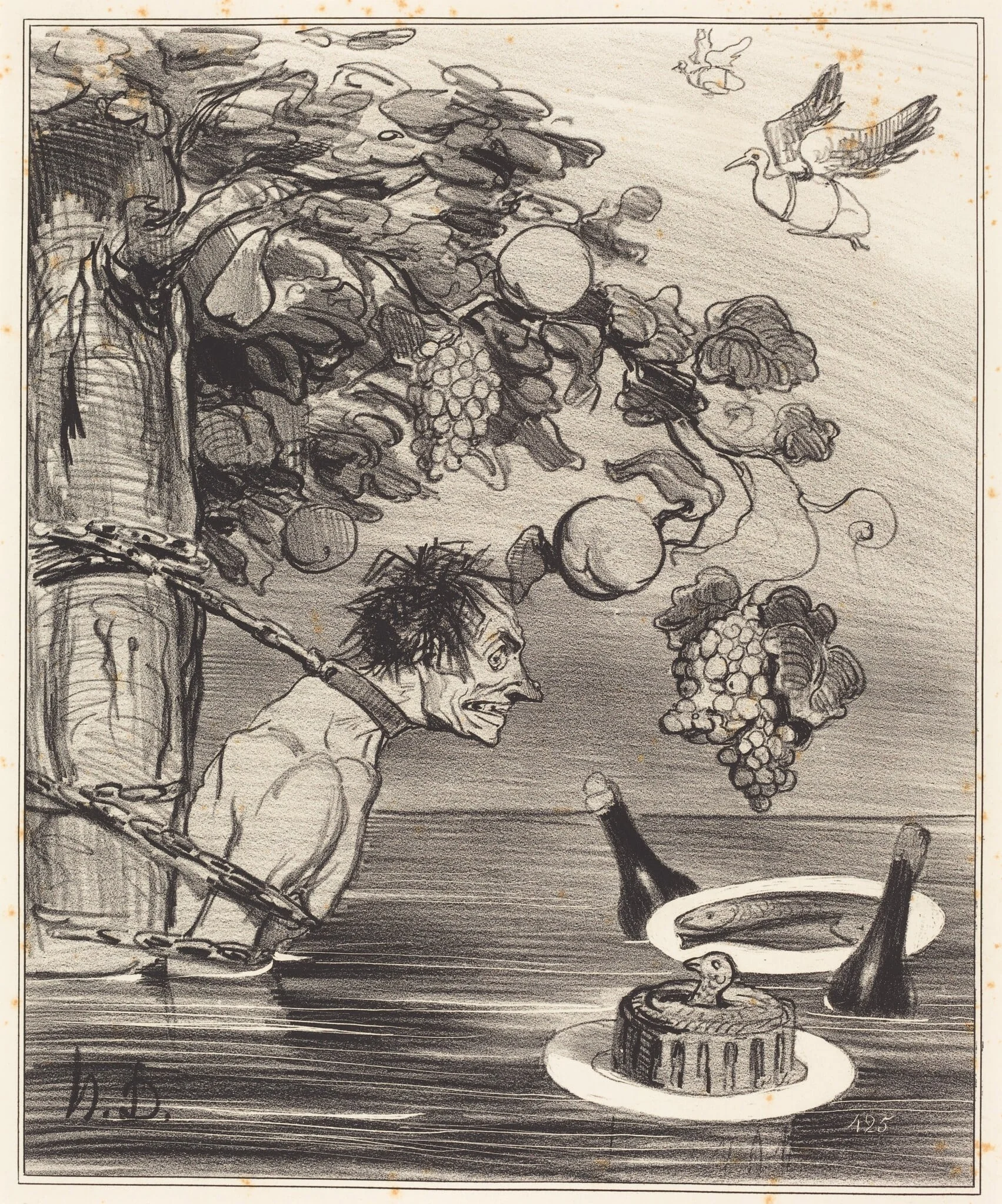 Le Supplice de Tantale, by Honoré Daumier, ink, 1842