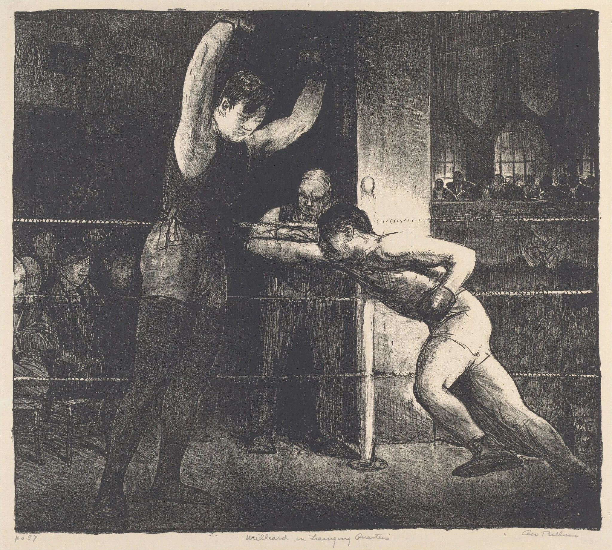 Willard in Training Quarters, by George Bellows, ink, 1916