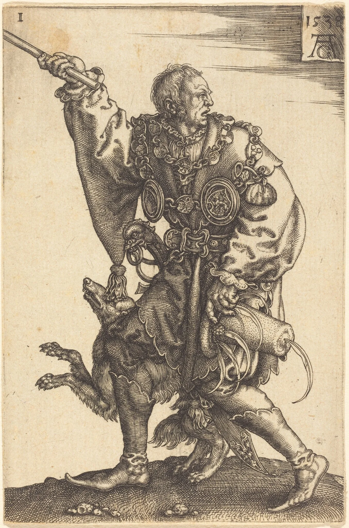 Large Wedding Dancers, by Heinrich Aldegrever, ink, 1538
