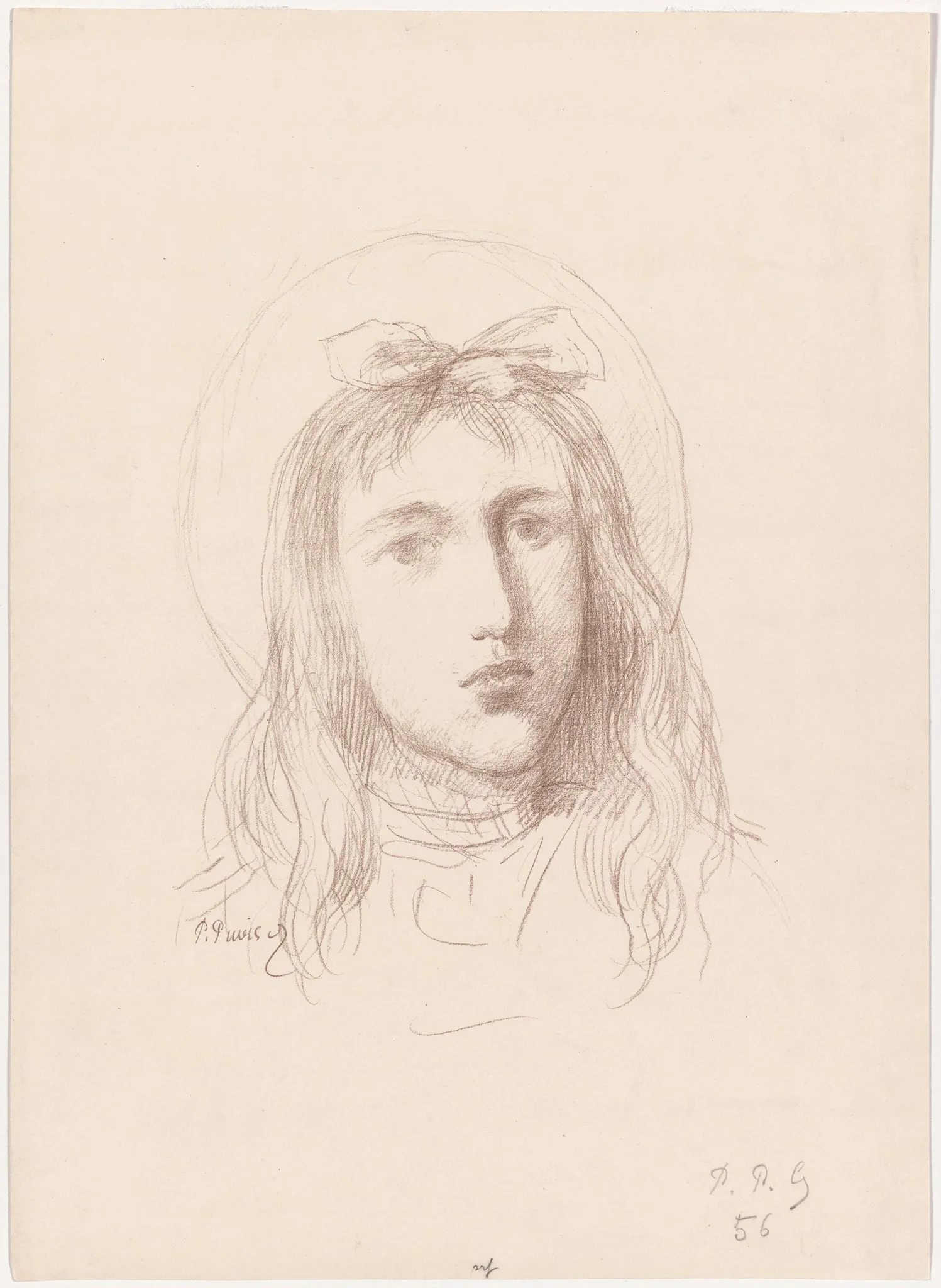 Tête de Jeune Fille, by Pierre Puvis de Chavannes, 1861
