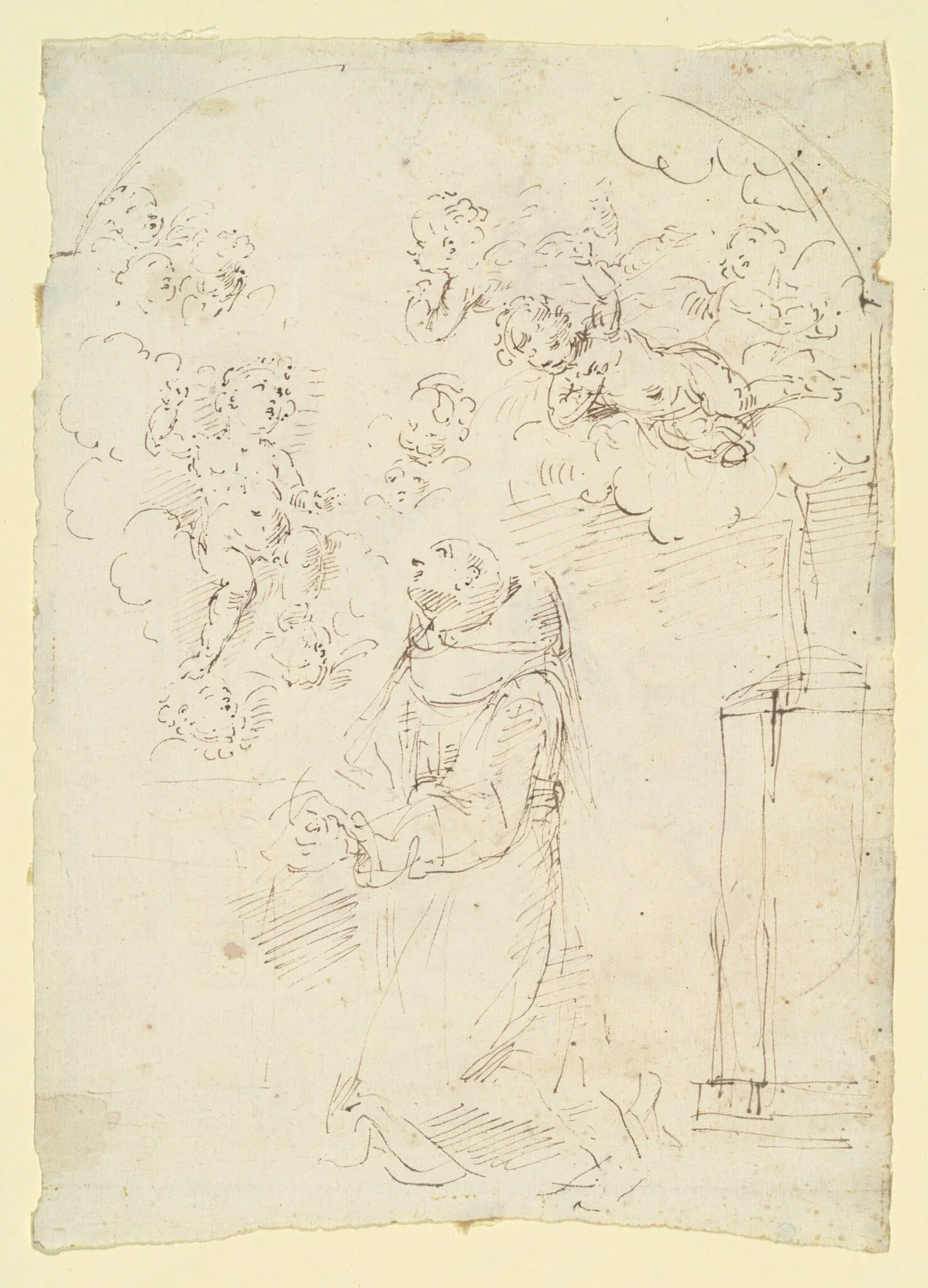 Vision of Saint Anthony of Padua, by Donato Creti, ink, 1601
