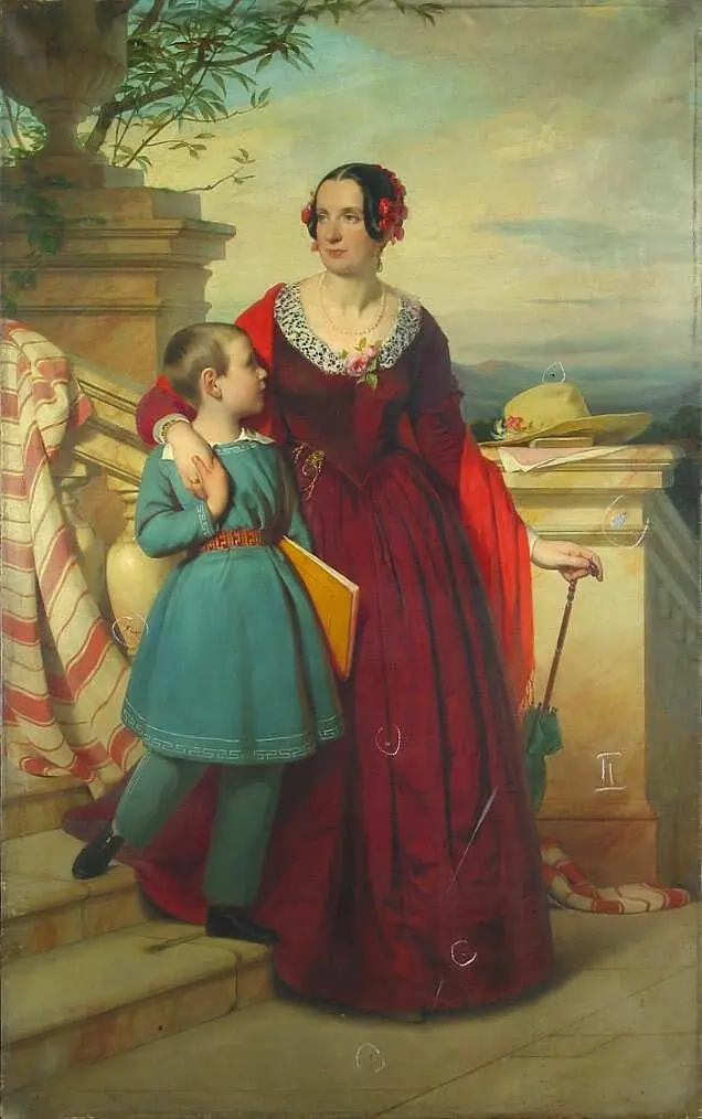 Portrait of I.V. Durnovo with Her Son