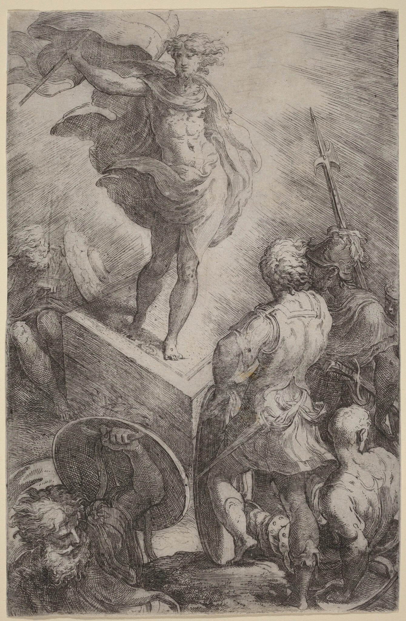 The Resurrection of Christ, by Parmigianino, ink, 1528