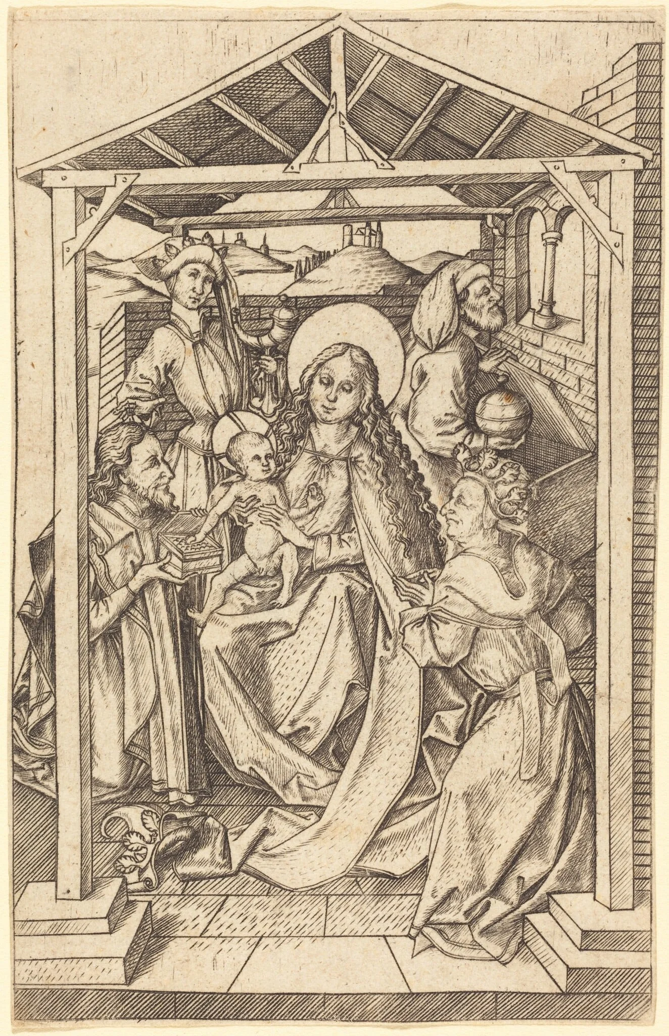 The Adoration of the Magi, by Master E.S., ink, 1462
