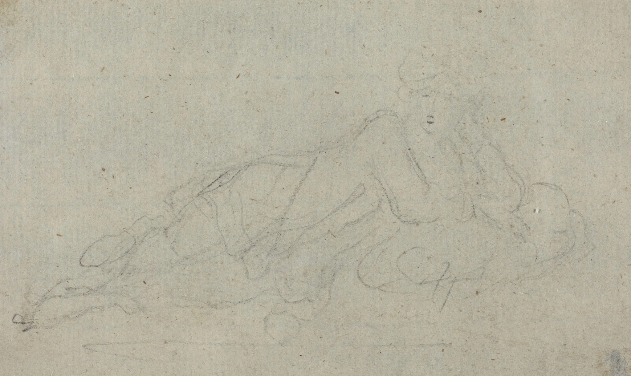 Reclining Woman [verso], by Giovanni Battista Cipriani, graphite, 1756