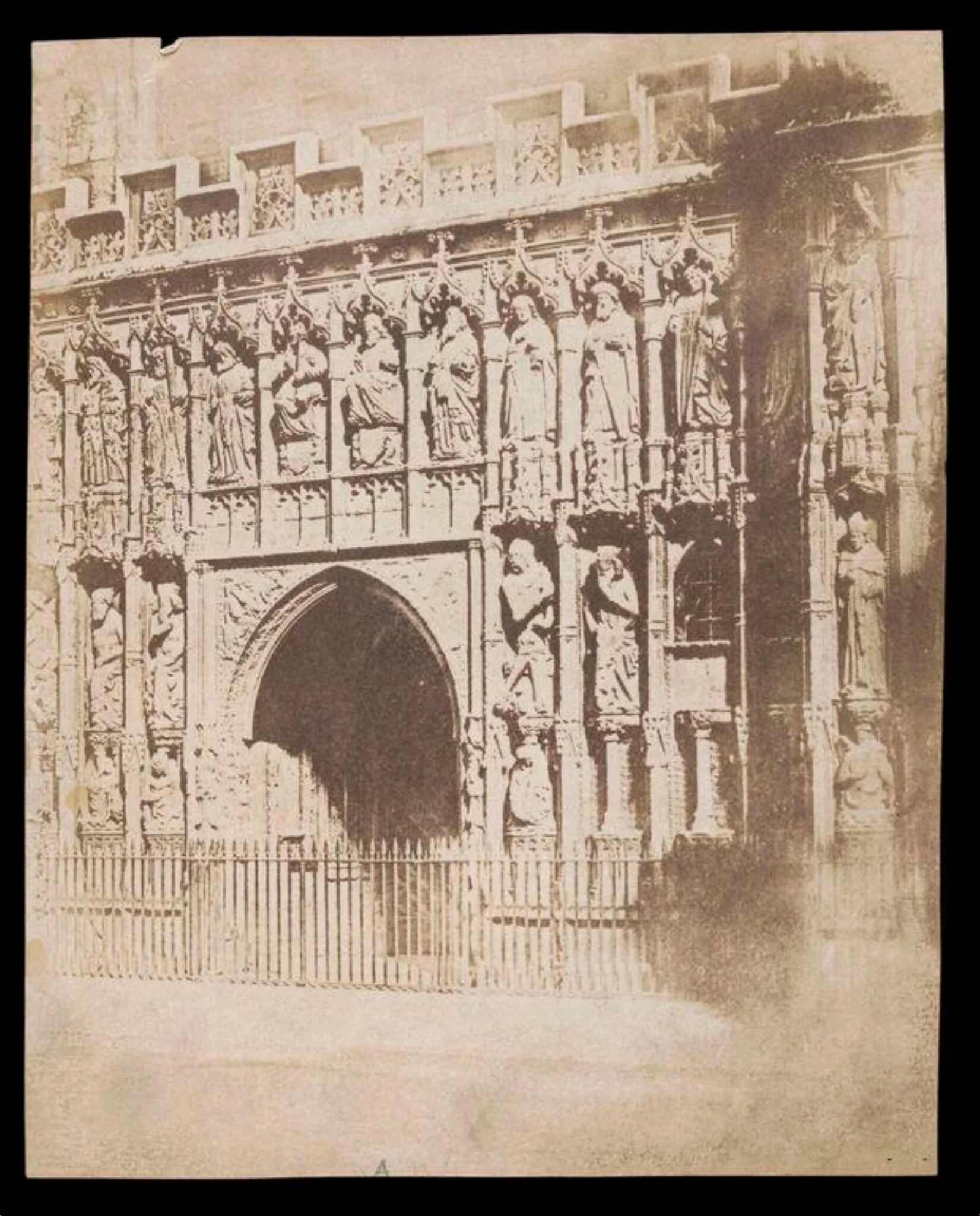 Church/cathedral door with apostles/saints carved around it