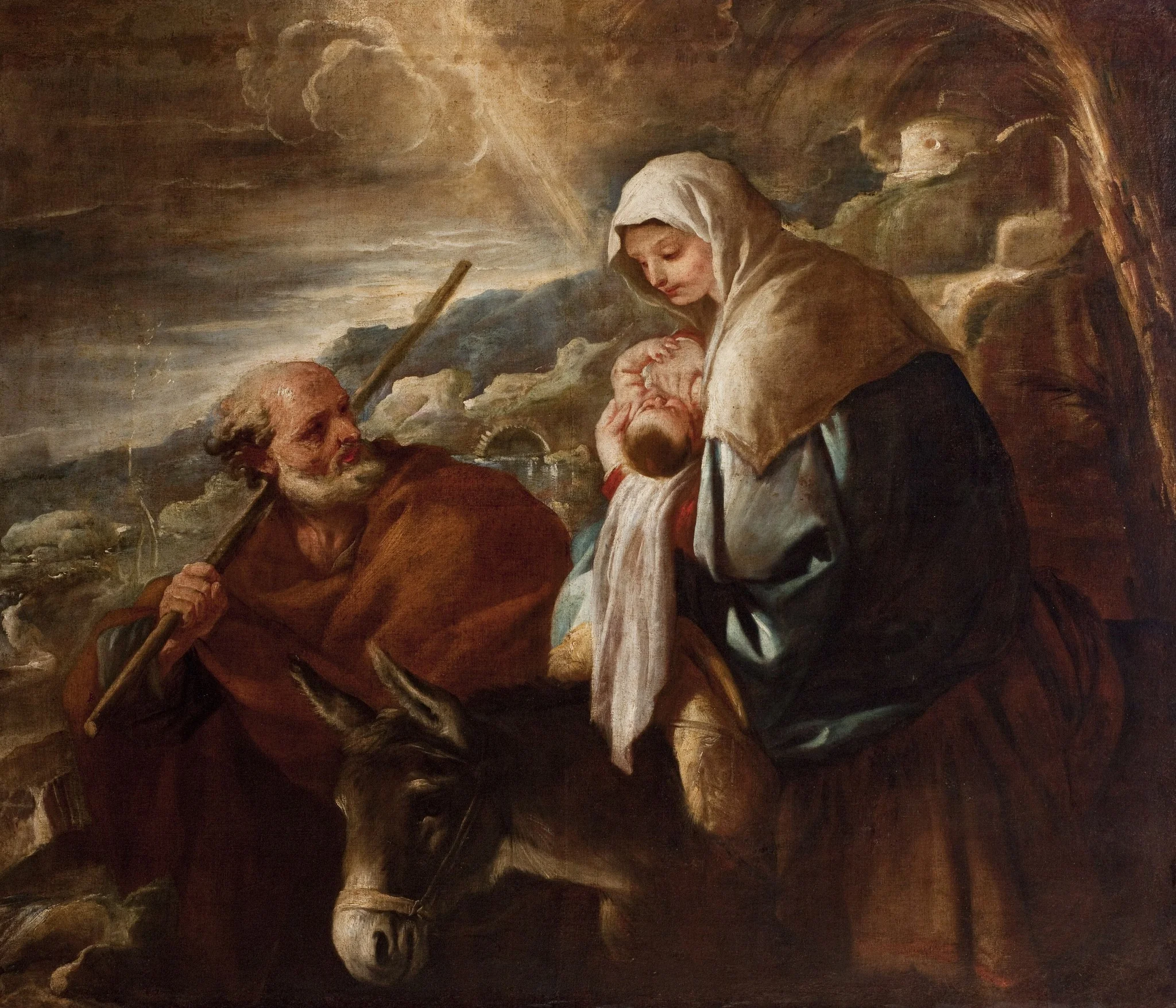 Flight into Egipt, by Luca Giordano, oil, 1699