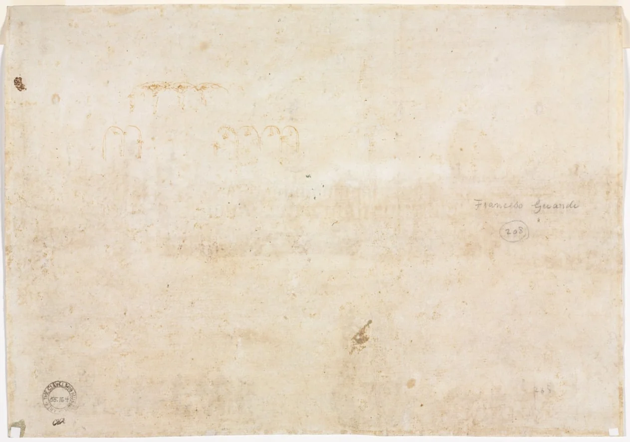 Three Sketches of Arches (verso), by Francesco Guardi, 1782