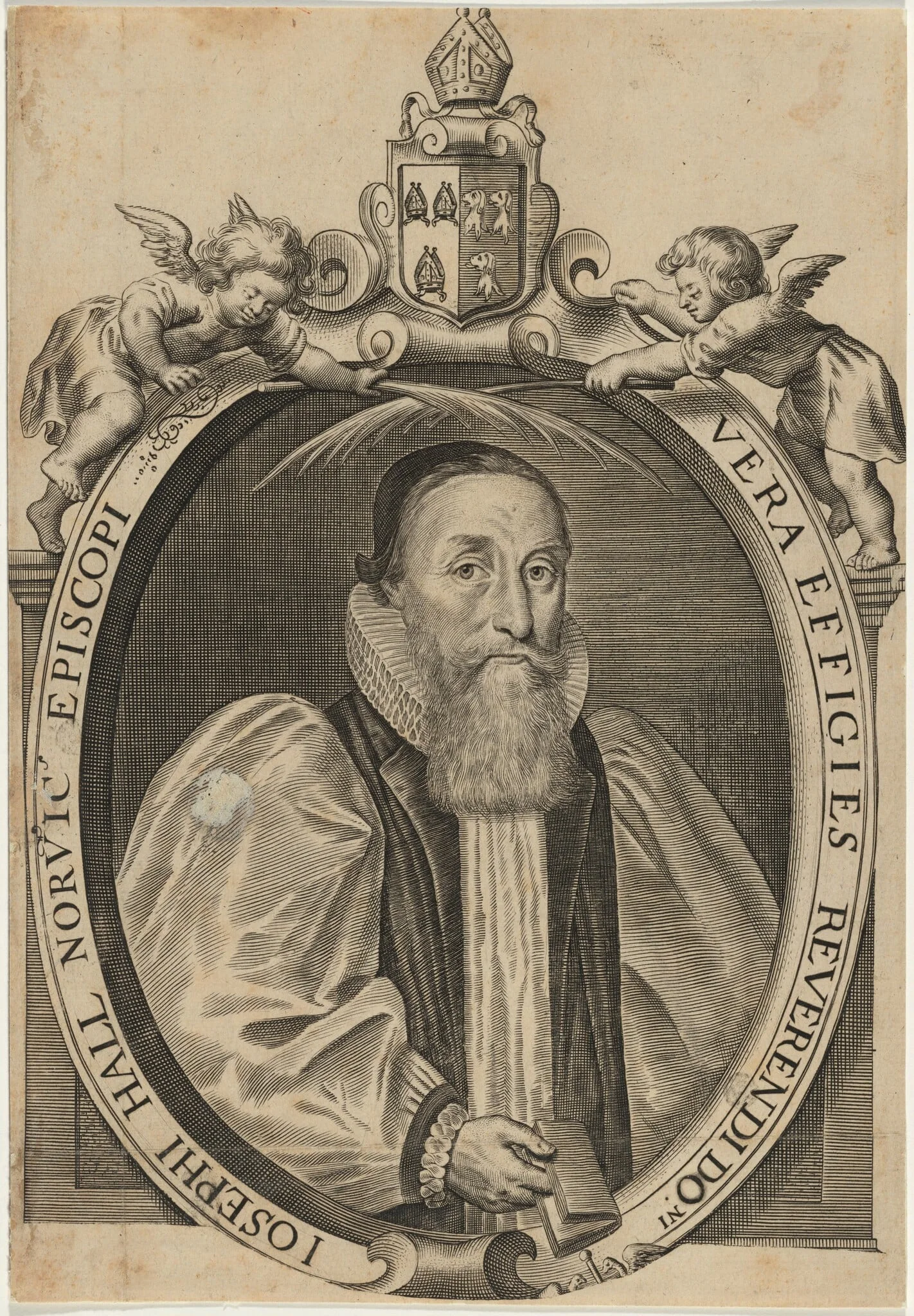 Joseph Hall, Bishop of Norwich, by Crispyn van den Queboorn, ink, 1628