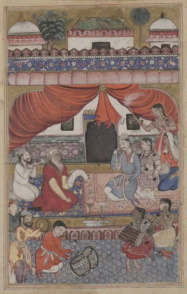 Preparation for the marriage of Mahmuda to the Young Vizier, from a Tuti-nama (Tales of a Parrot): Thirty-third Night