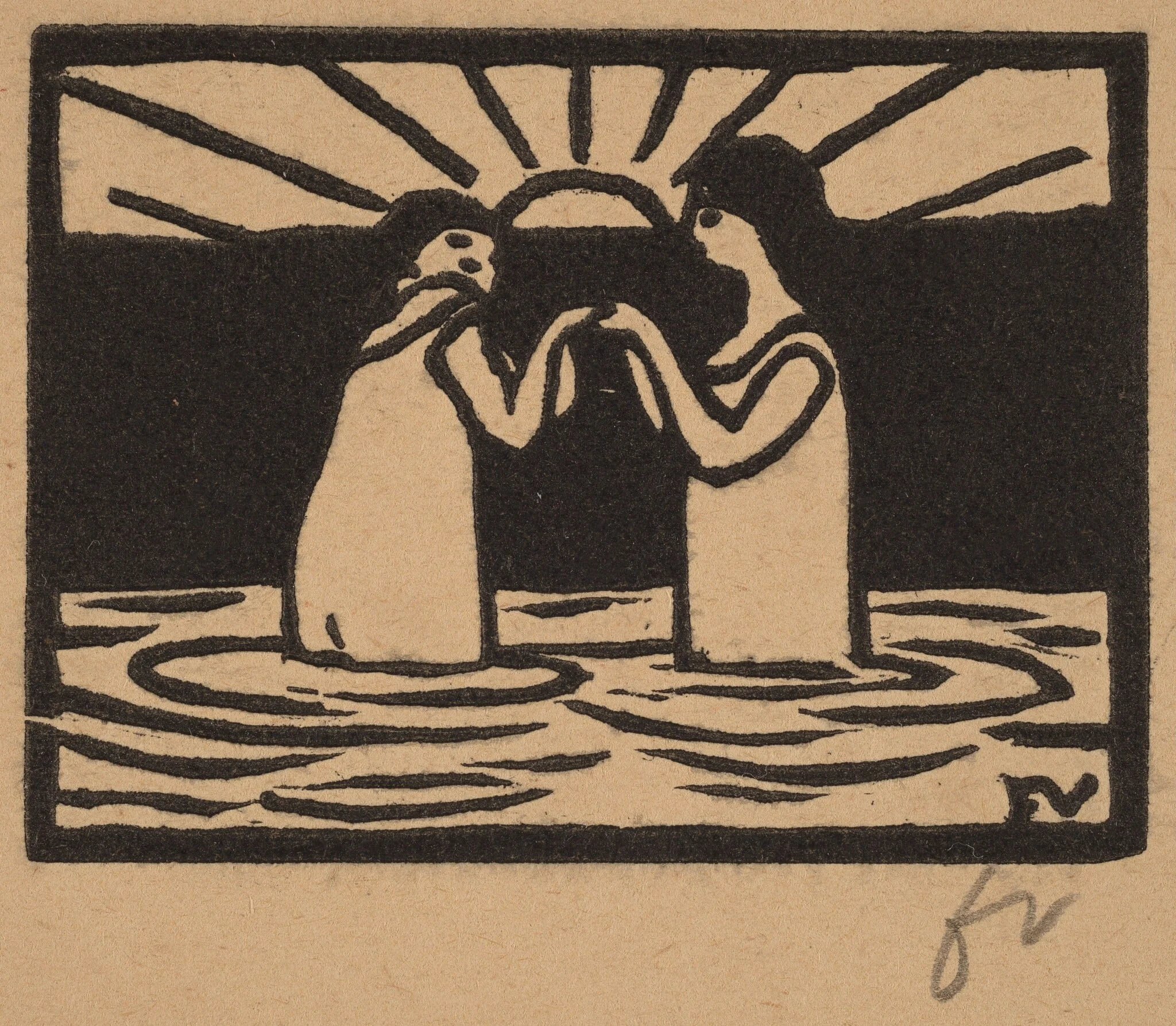 Playing in the Sun (Jeux au soleil), by Félix Vallotton, ink, 1893