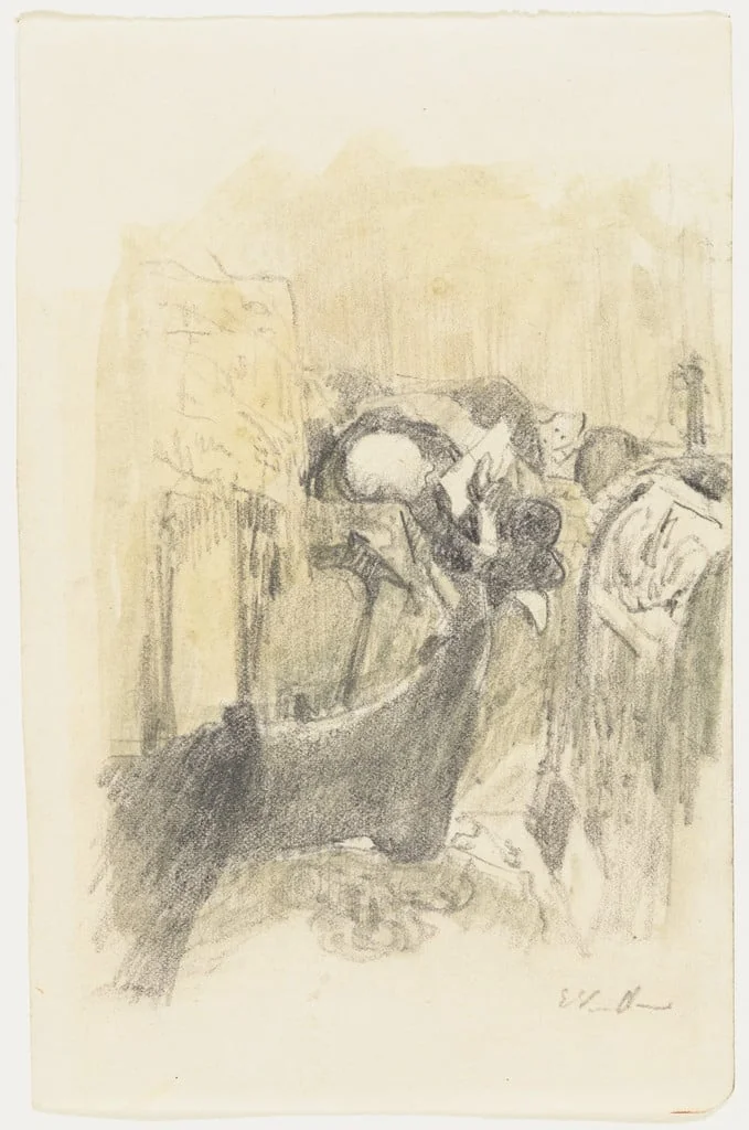 Untitled, by Édouard Vuillard, watercolor, 1928