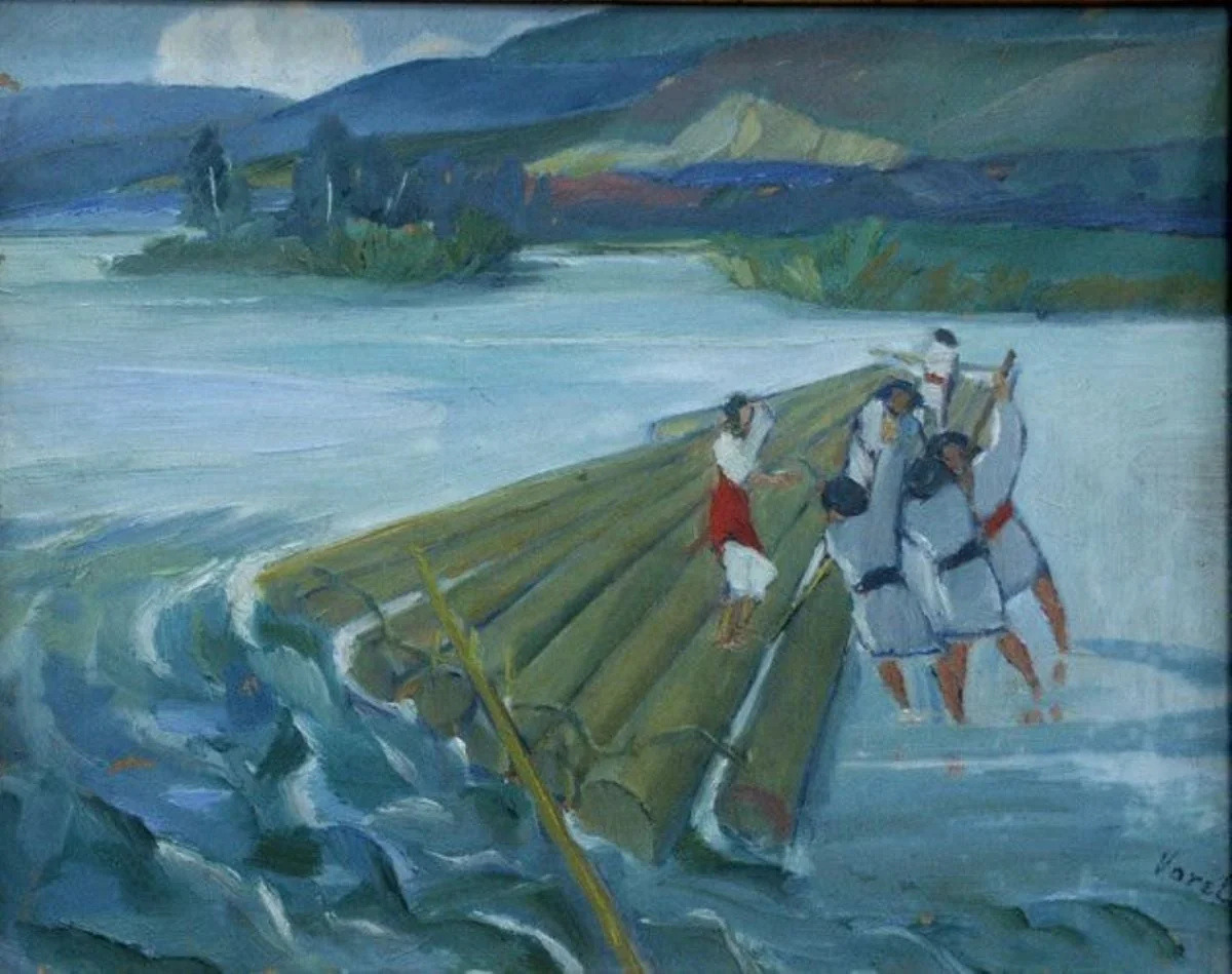 Plutași pe Bistrița, by Lascăr Vorel, unspecified