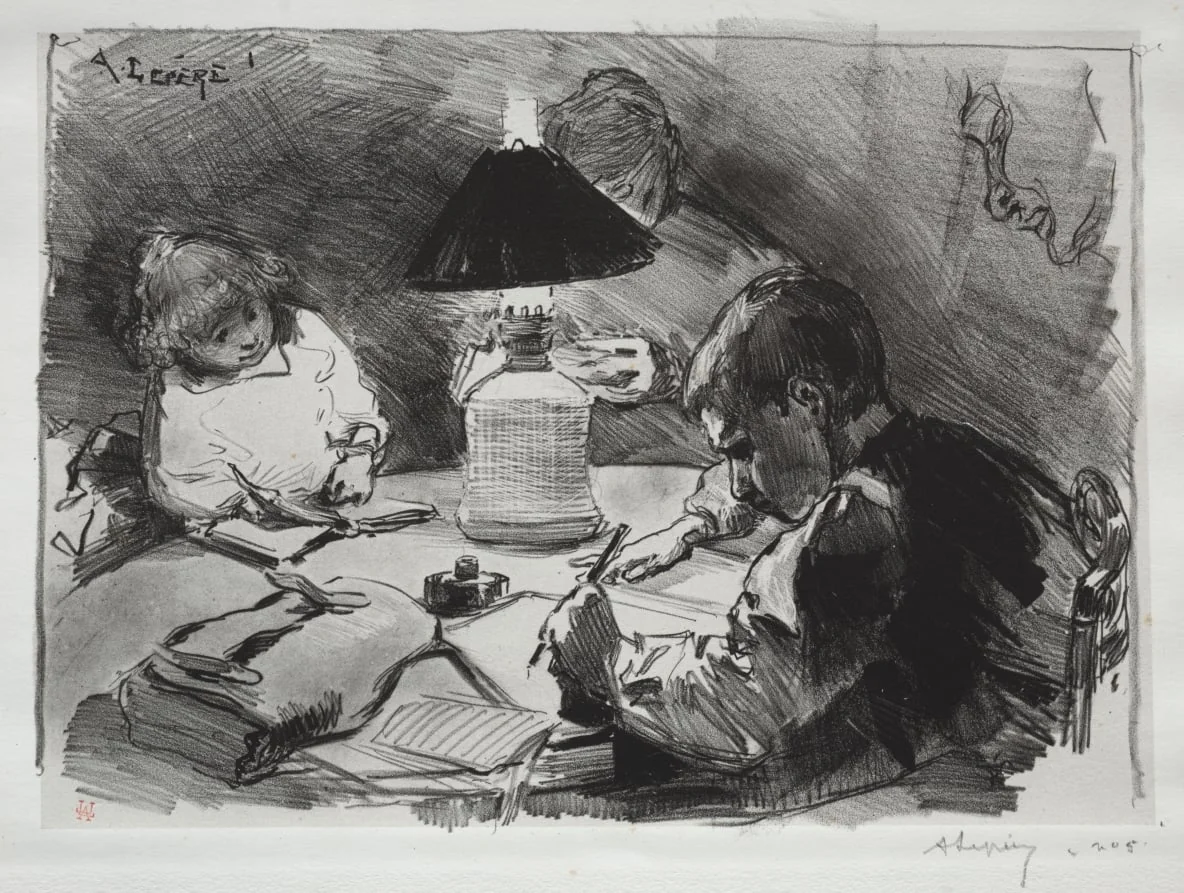 Around the Lamp, by Auguste Lepère, 1891