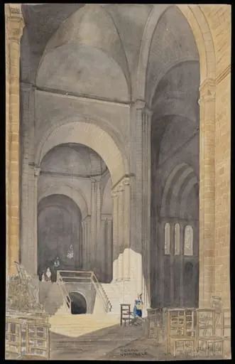 Interior of church at St. Croix, Quimperle
