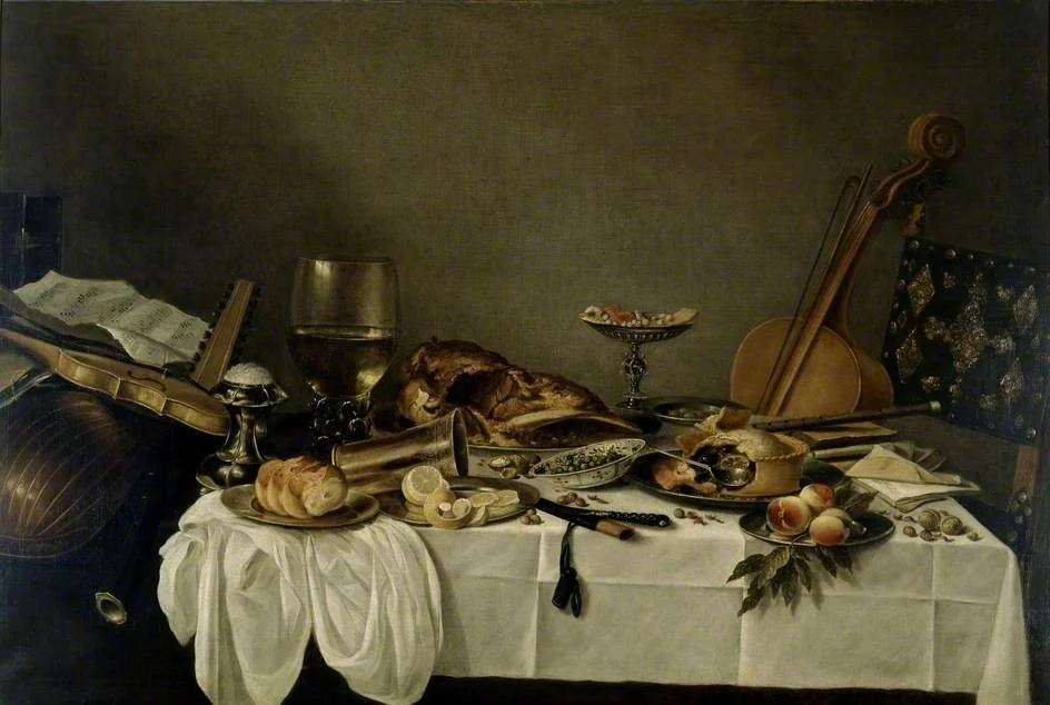 Still Life on a Table with Musical Instruments, by Pieter Claesz, oil