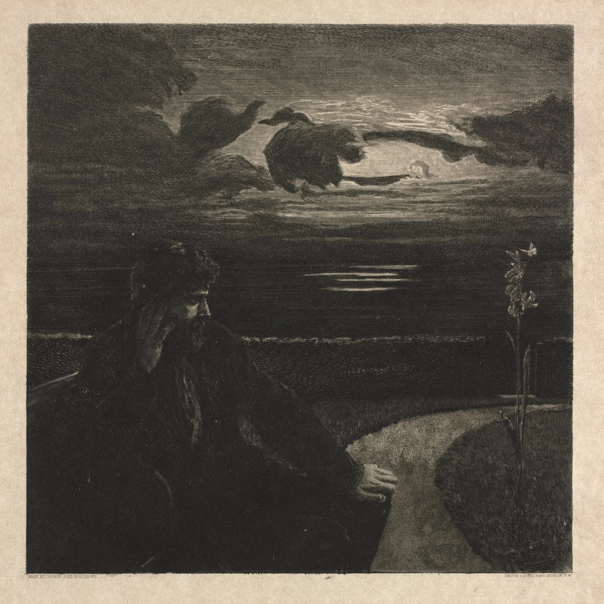 Night, from On Death, Part I, Opus XI (Nacht, Vom Tode, Erster Teil, Opus XI), by Max Klinger, 1889