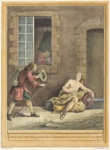 L'homme qui court apres la fortune et l'hommequi l'attend dans son lit (The Man who  Courts Fortune and the Man Who Sleeps in Bed)