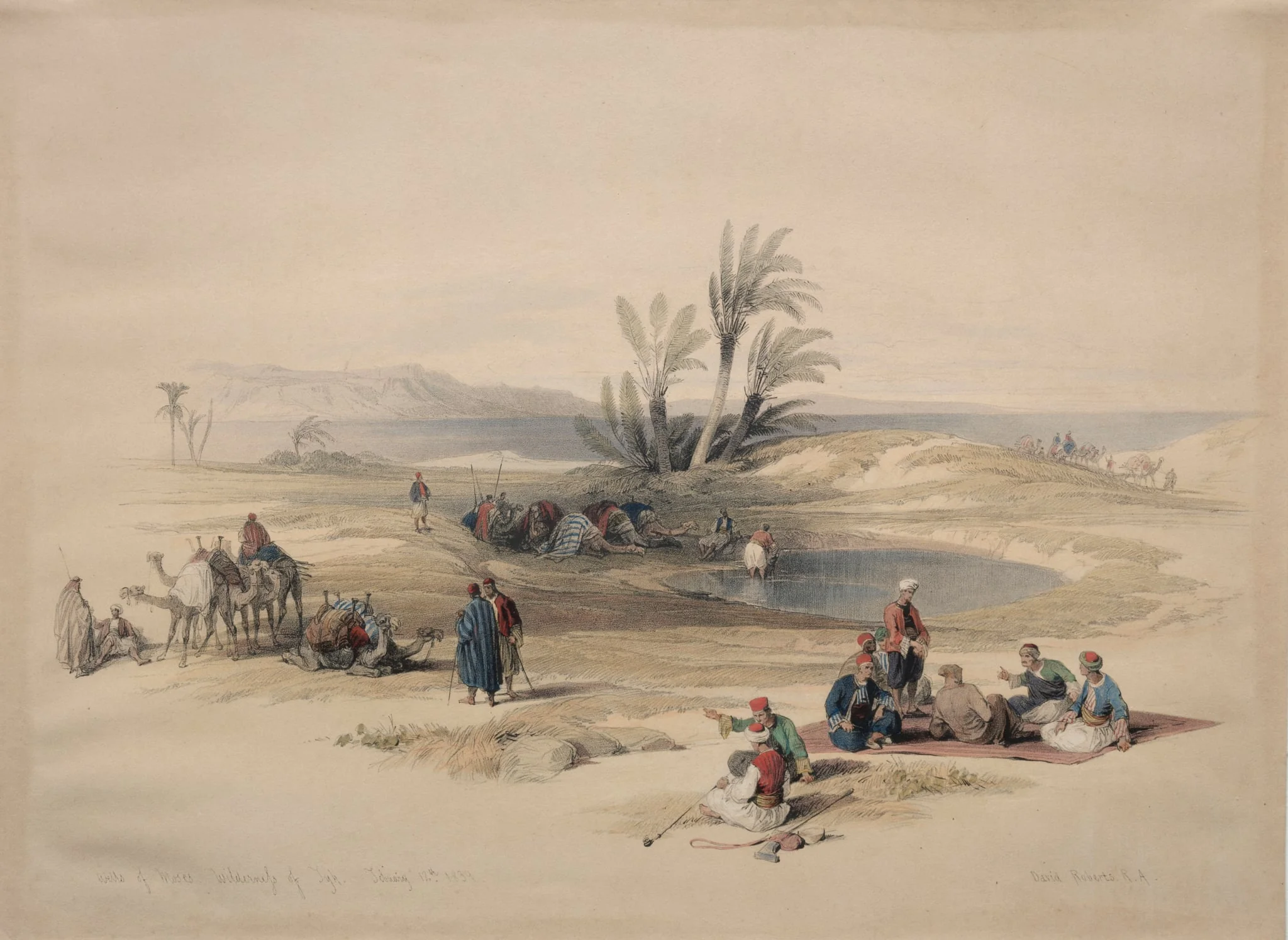 Wells of Moses, Wilderness of Tyh, by David Roberts, 1839
