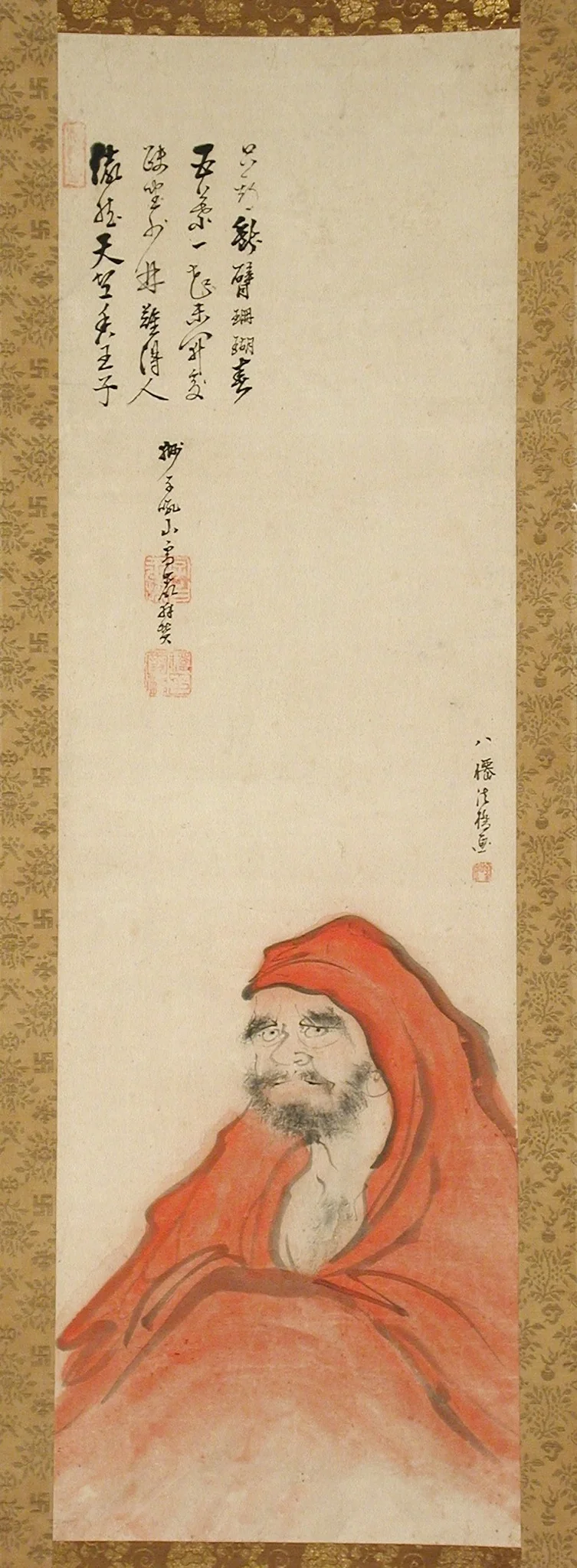 Daruma in a Red Robe, by Sakaki Hyakusen, unspecified, 1750