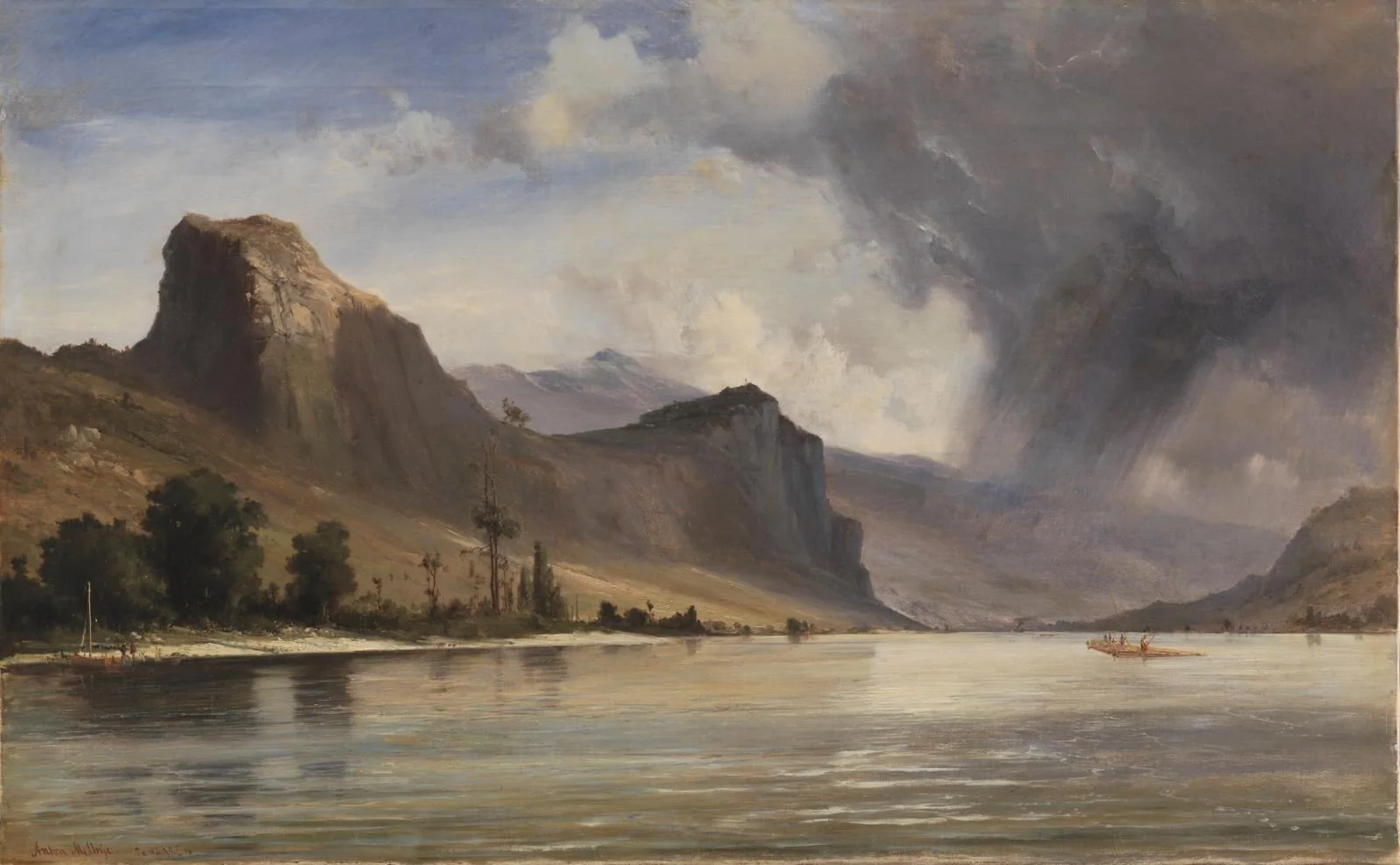 Coastal Landscape with Mountains. A Storm Brewing, by Unknown, unspecified, 1854