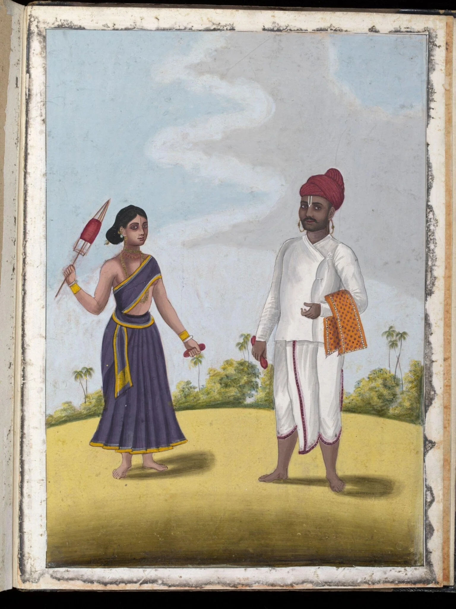 A silk-weaver and his wife, by Unknown, paint, 1805