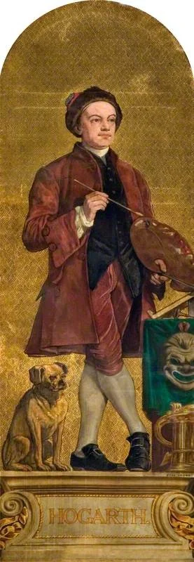 William Hogarth (1697–1764) (design for a mosaic in the Victoria and Albert Museum), by Eyre Crowe, oil, 1868