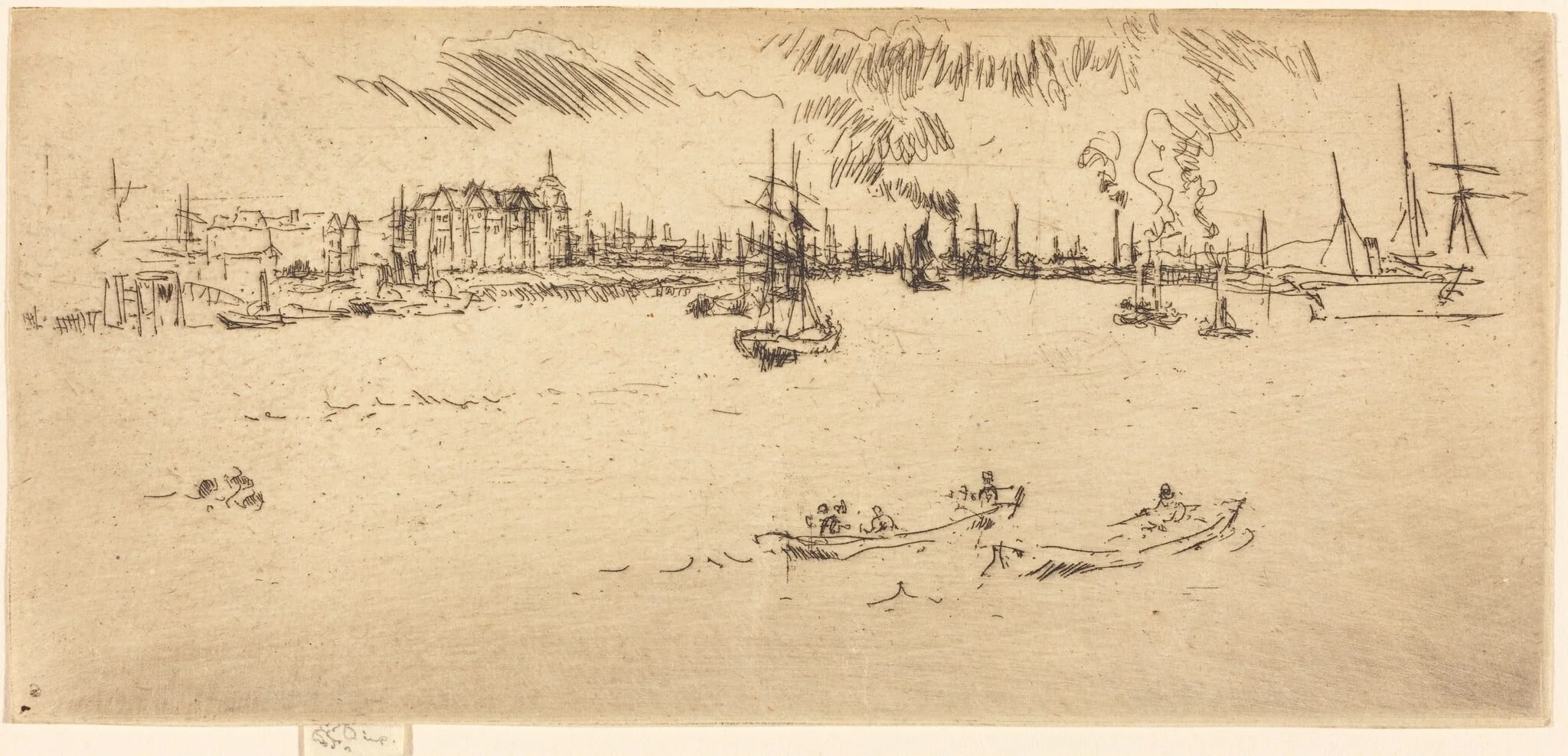 Tilbury, by James McNeill Whistler, ink, 1887