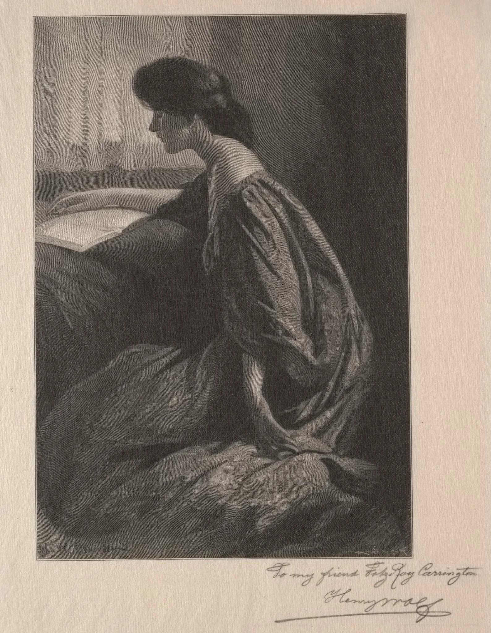 Girl Reading at a Window, by Henry Wolf, 1894