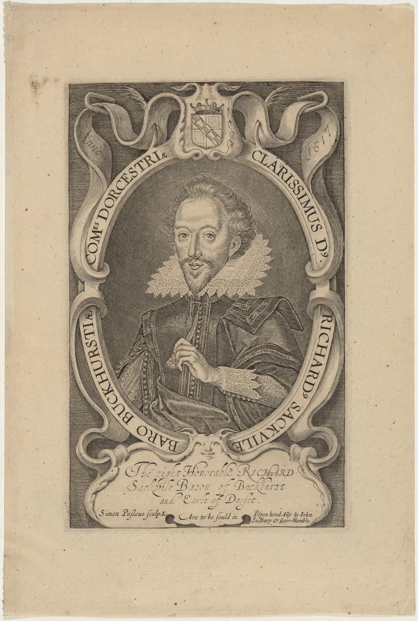 Richard Sackville, Third Earl of Dorset, by Simon van de Passe, ink, 1621
