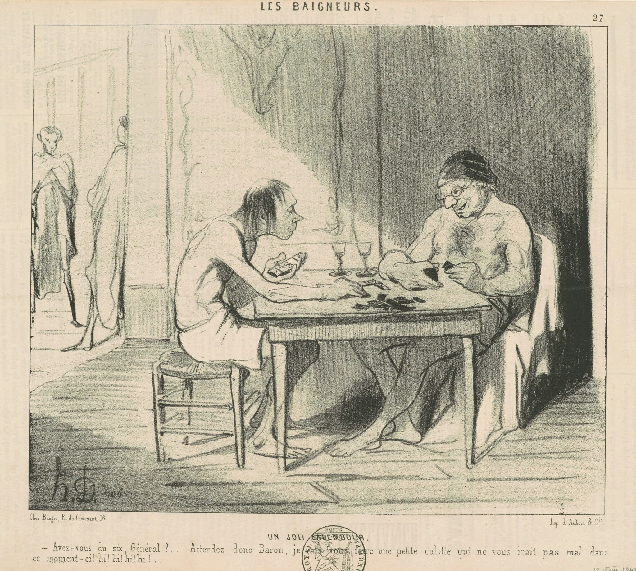 Un joli calembour, by Honoré Daumier, ink, 1842