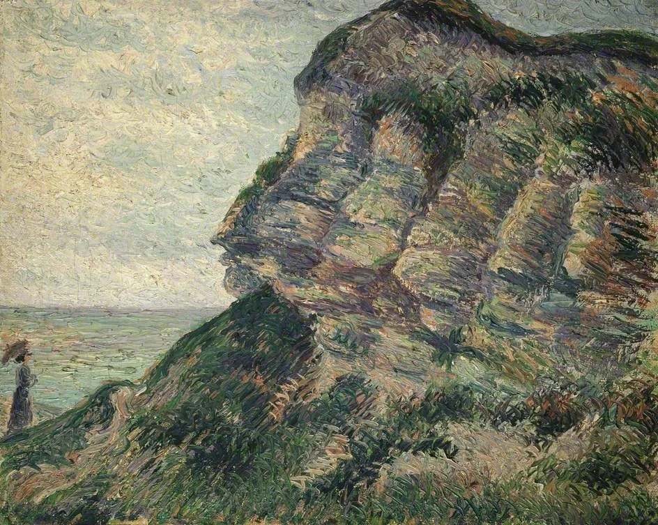 Woman walking on a Headland, by Félix Pissarro, oil, 1898