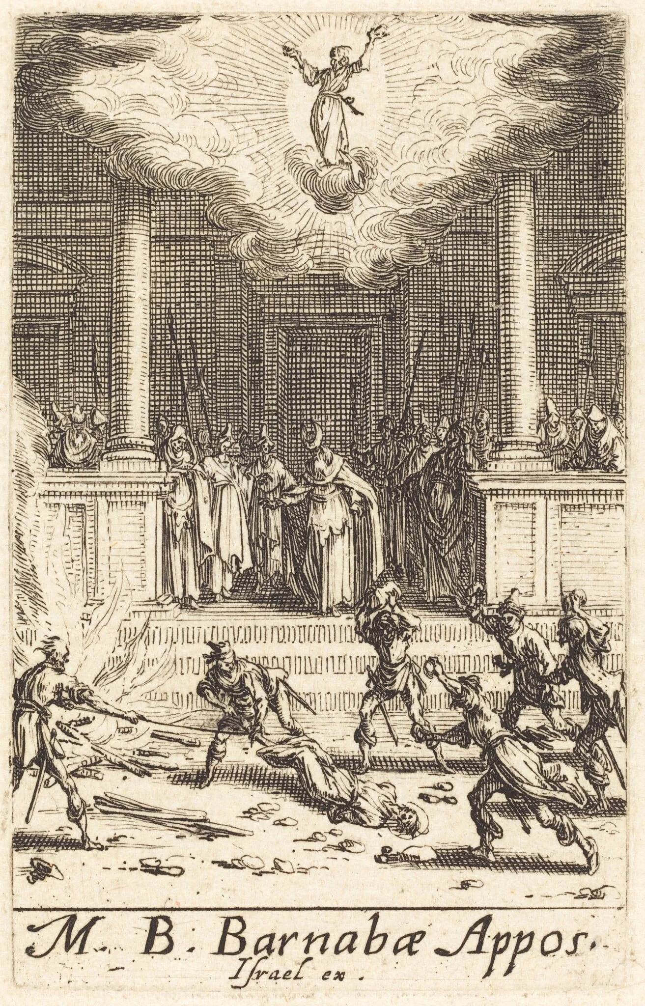 The Martyrdom of Saint Barnabas, by Jacques Callot, ink, 1634
