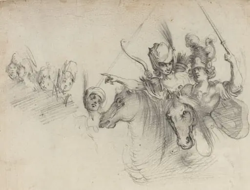 Figures on Horseback [verso]