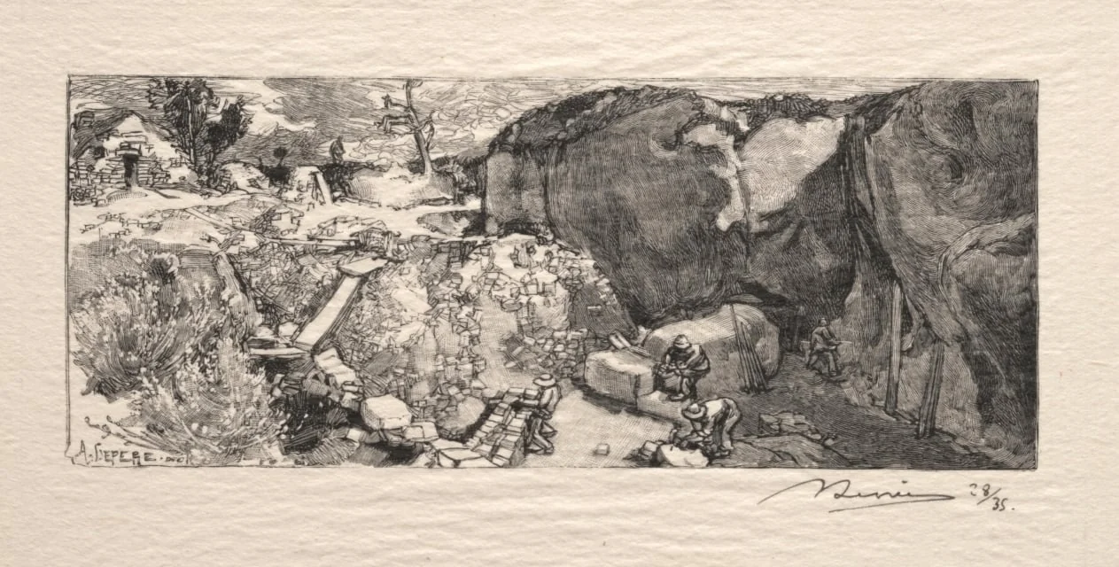 La Carrière de grès, by Auguste Lepère, 1890