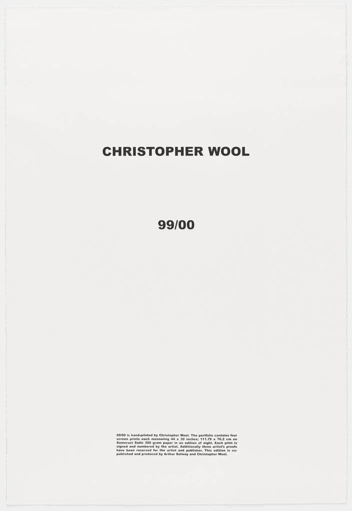 Untitled, by Christopher Wool, ink, 2000
