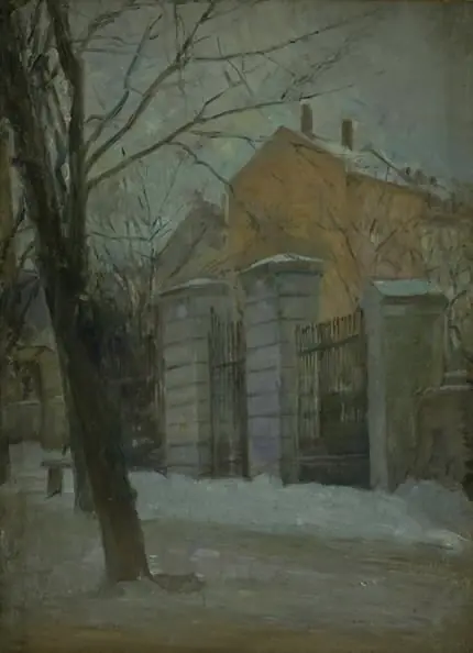 The Gate of Assistens Cemetry in Copenhagen. Winter
