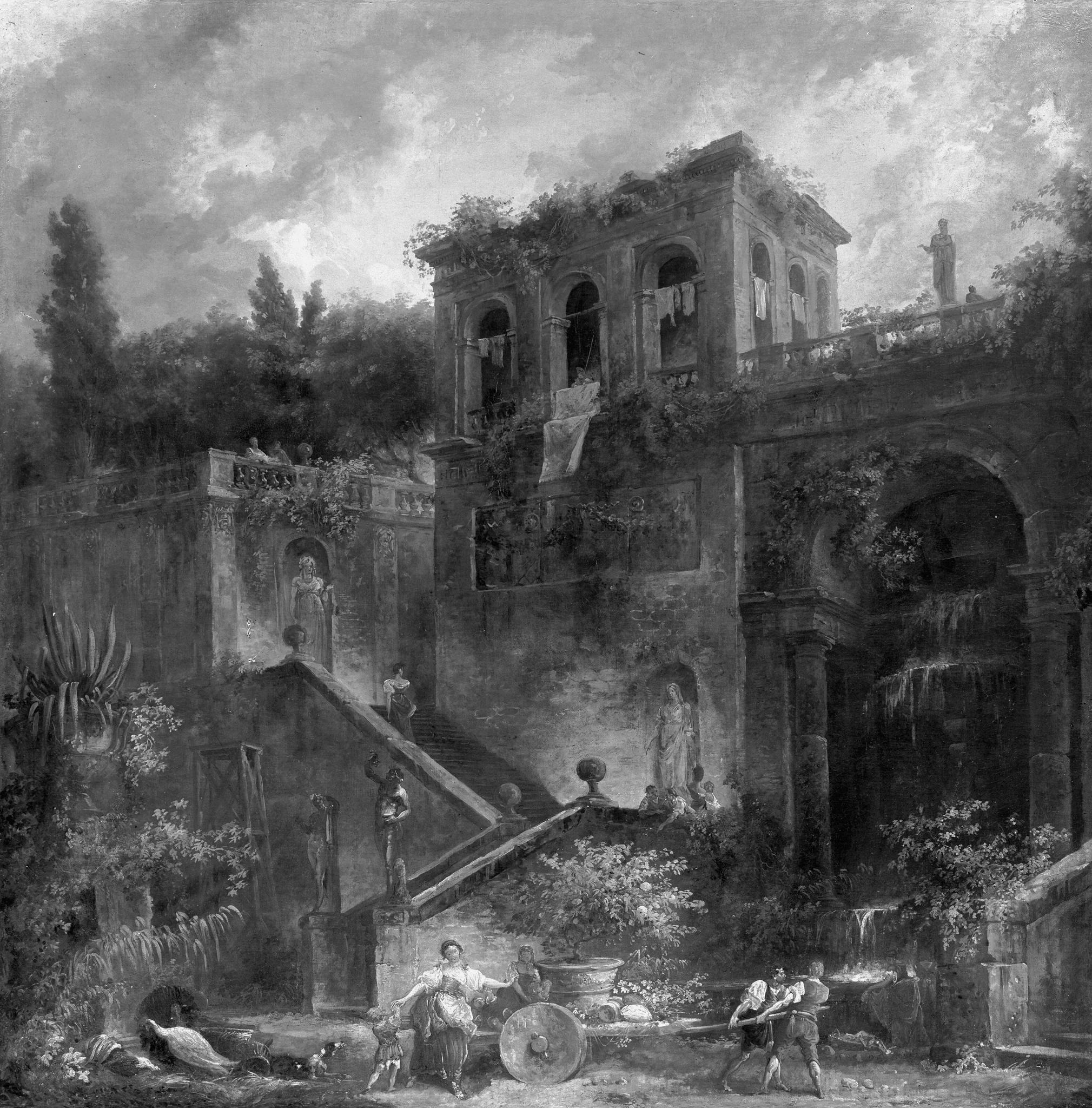 Ascent to the Farnese Gardens on the Palatine, by Niccolò dell'Abbate, paint, 1551