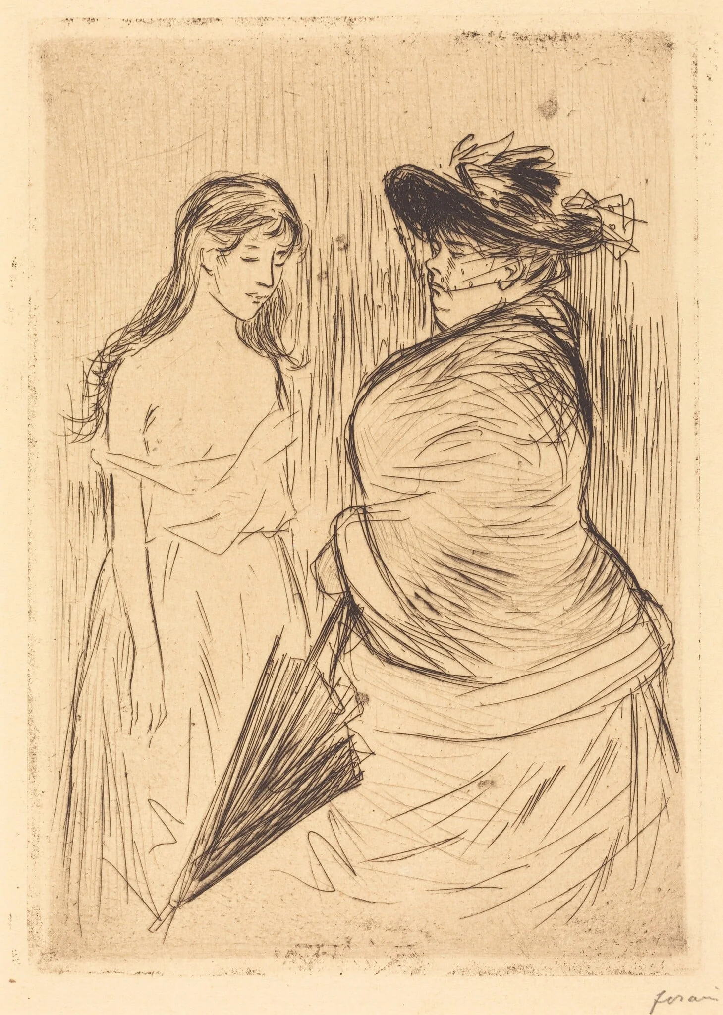 Le Traite des blanches (The White Slave Trade), by Jean-Louis Forain, ink, 1886