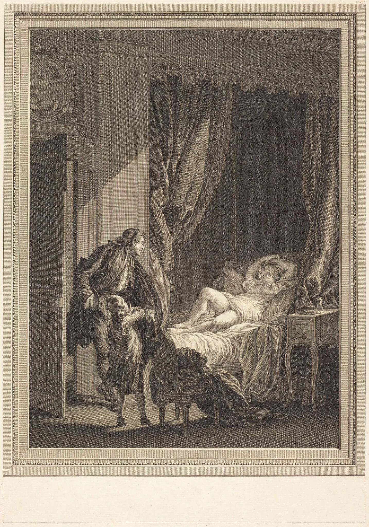 Le matin, by Emmanuel Jean Nepomucène de Ghendt, ink, 1776