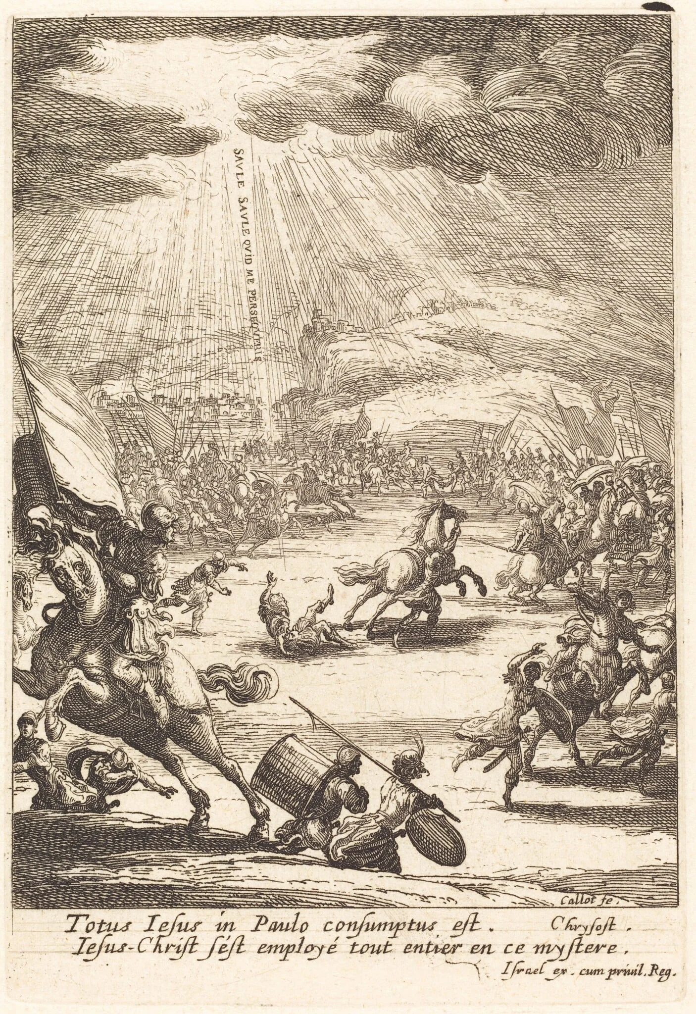 The Conversion of Saint Paul, by Jacques Callot, ink, 1628